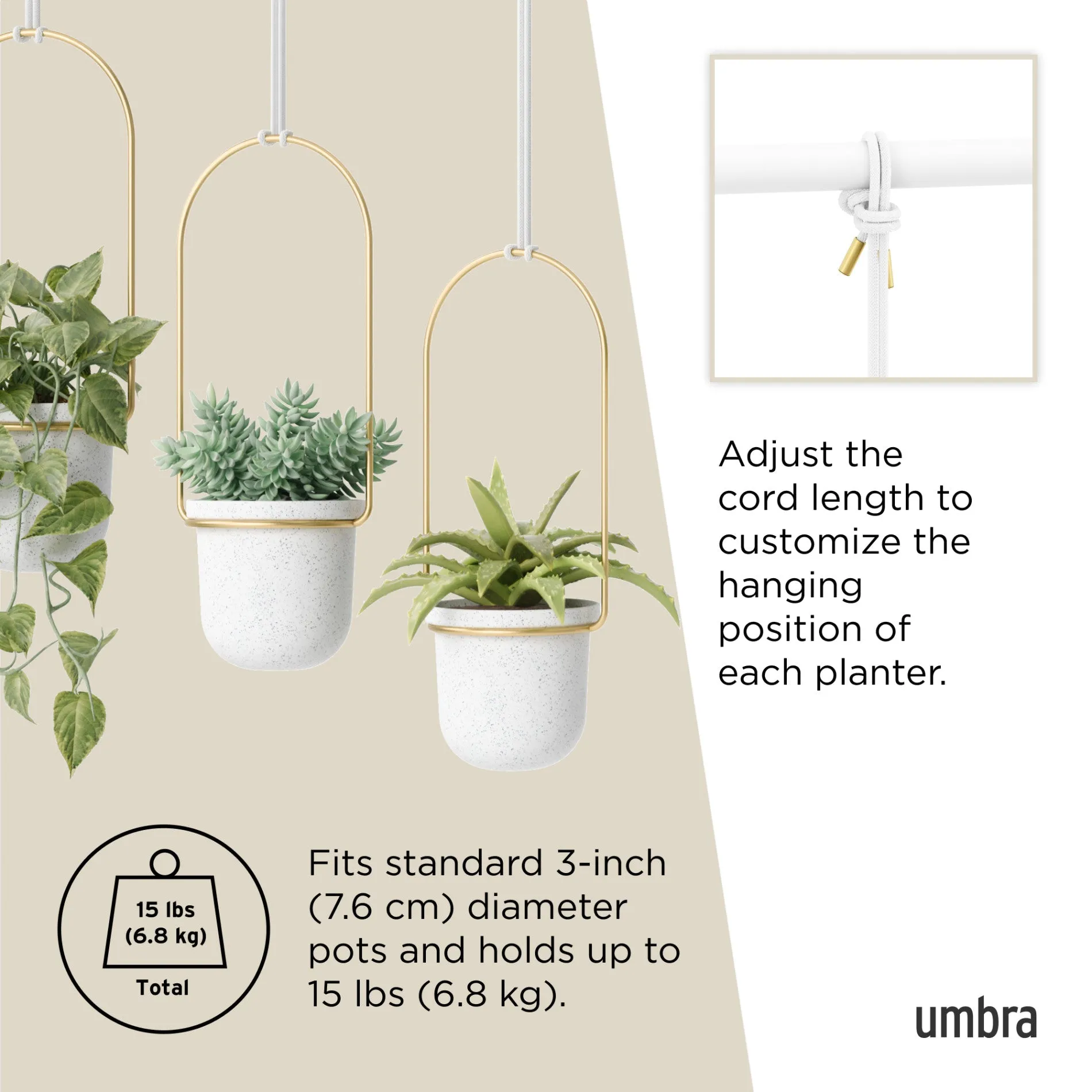 Triflora Hanging Planters, Set of 3