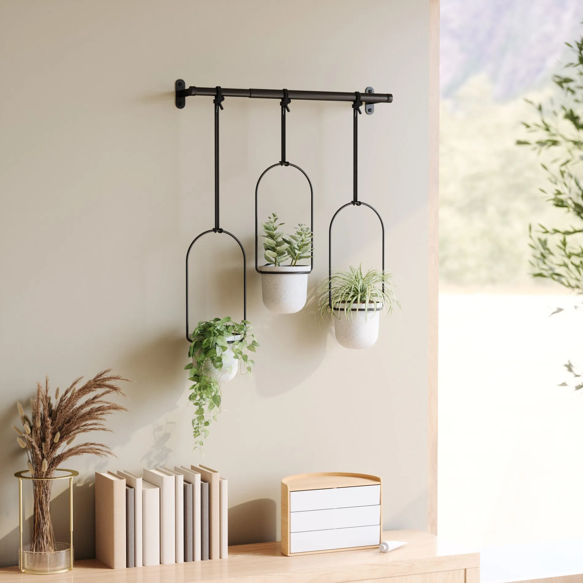 Triflora Hanging Planters, Set of 3