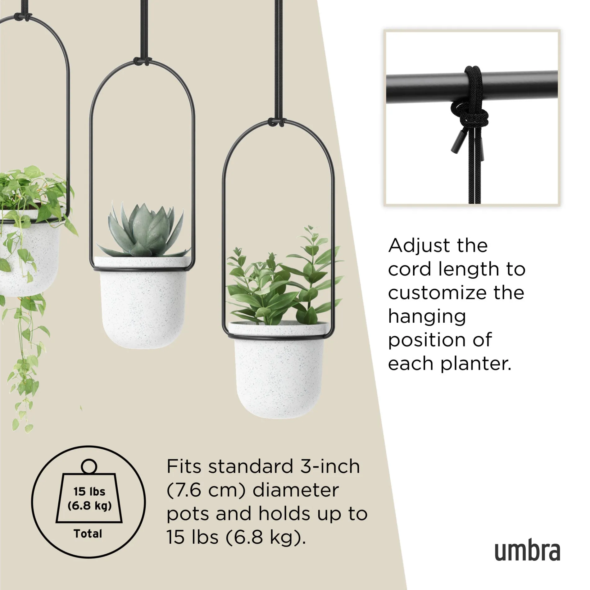 Triflora Hanging Planters, Set of 3