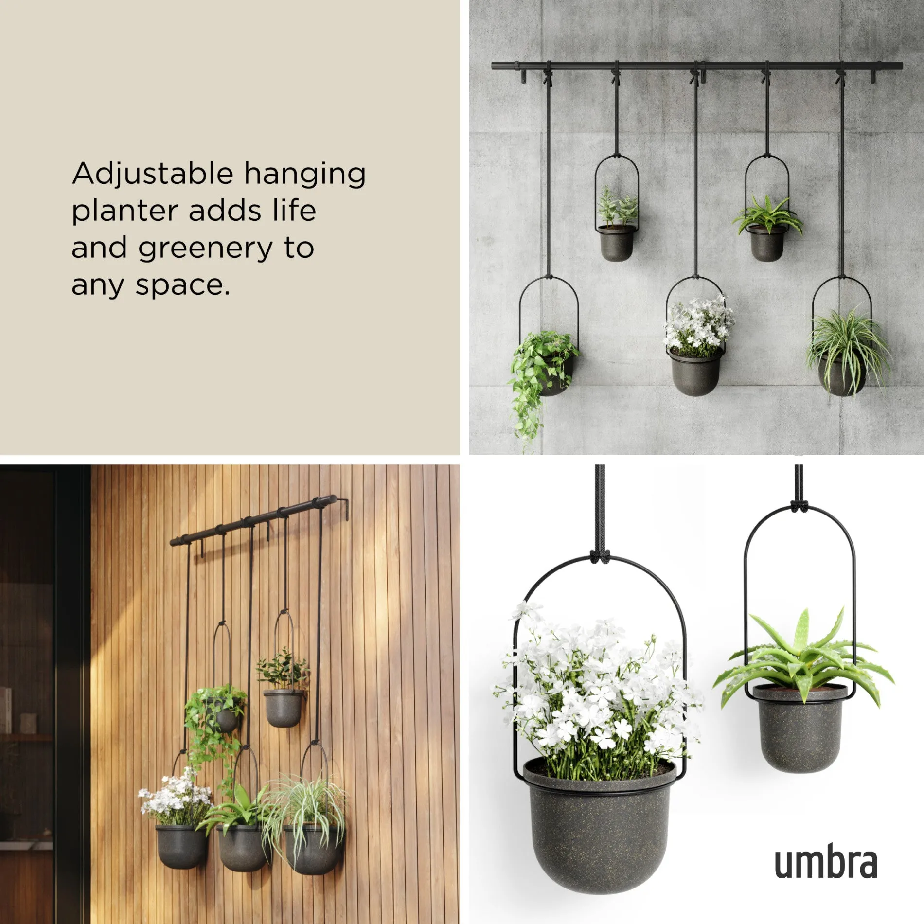 Triflora Hanging Planters, Set of 5