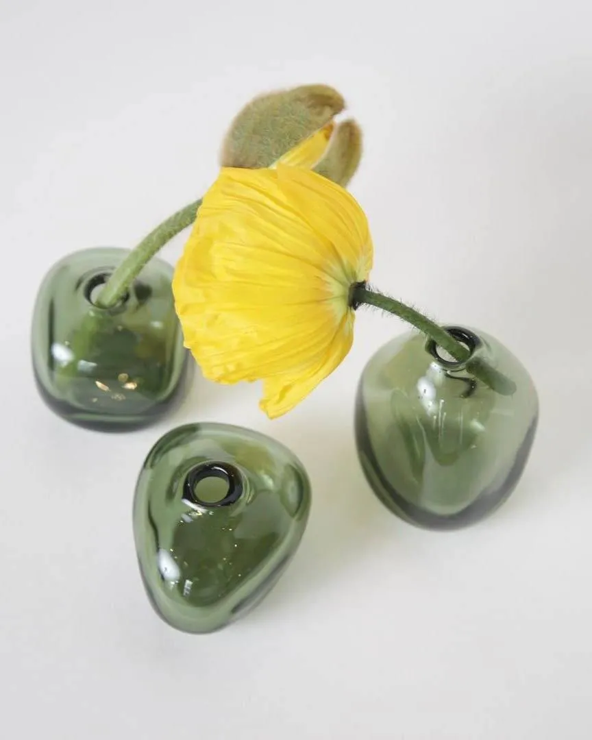 Trio of Kelly Bud Vases - Emerald