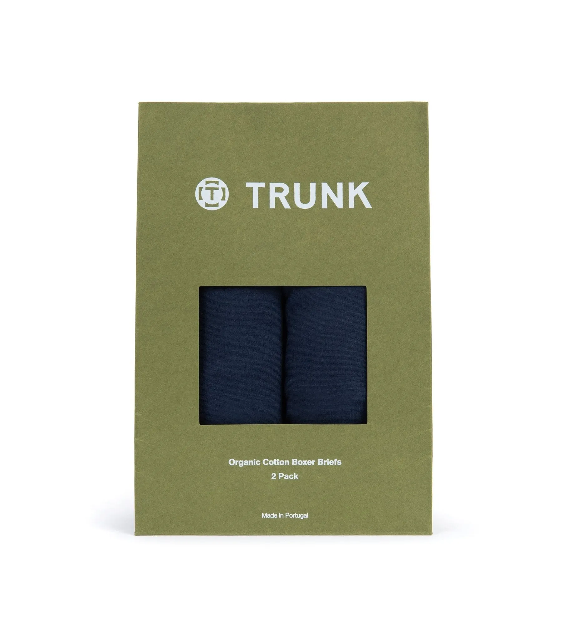 Trunk 2 Pack Organic Cotton Boxer Briefs: Navy