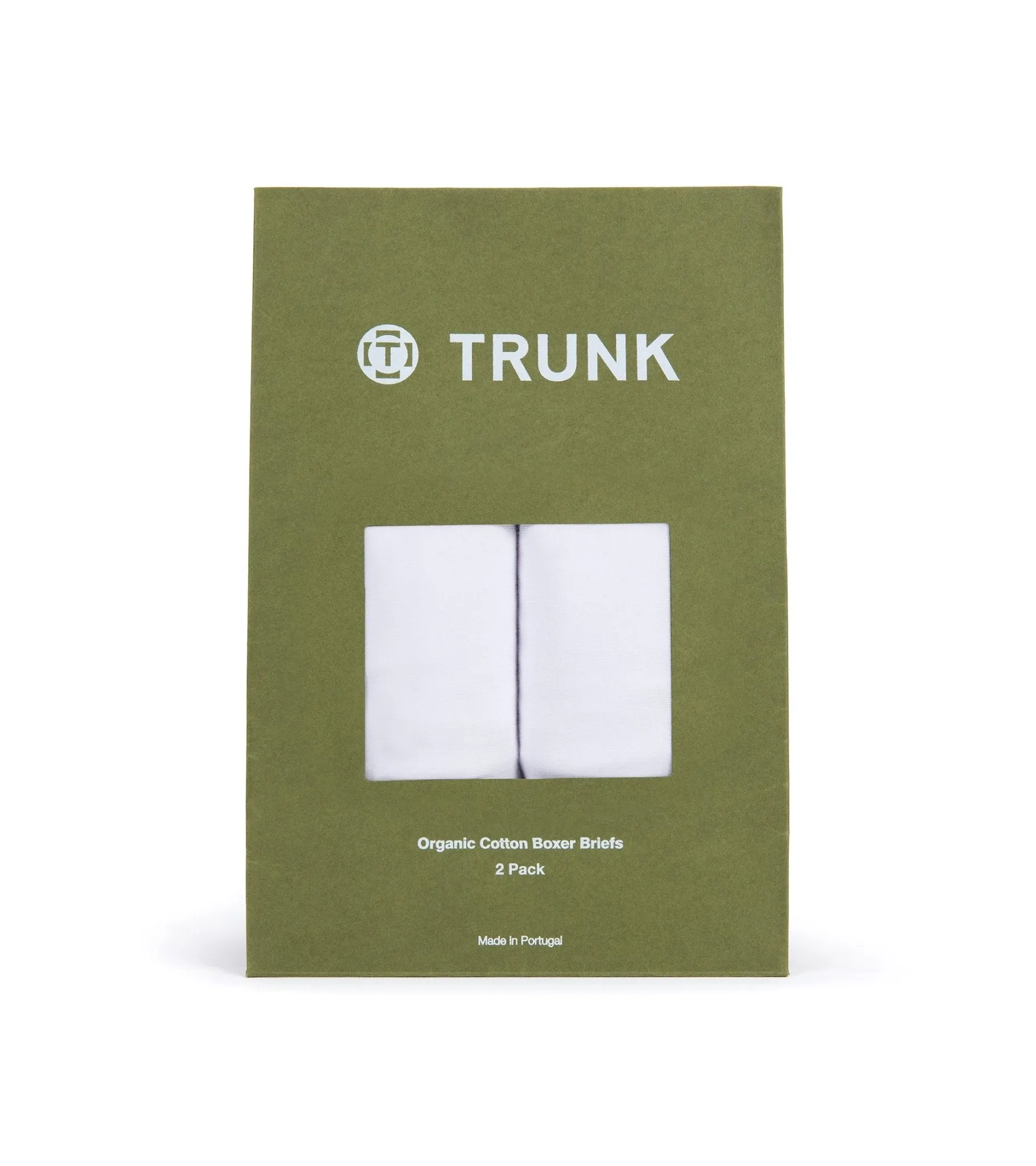 Trunk 2 Pack Organic Cotton Boxer Briefs: White