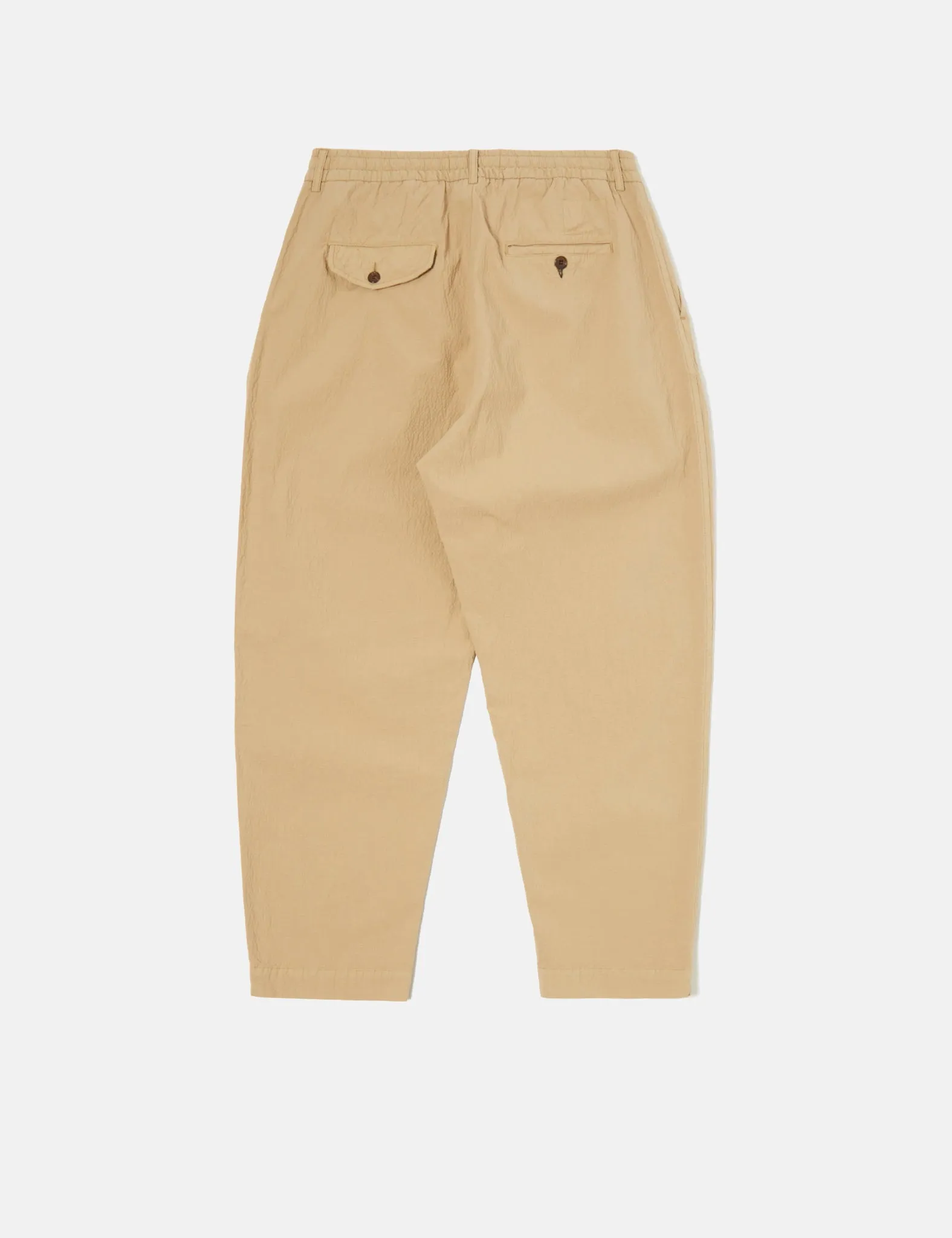 Universal Works Pleated Track Pant (Seersucker) - Summer Oak