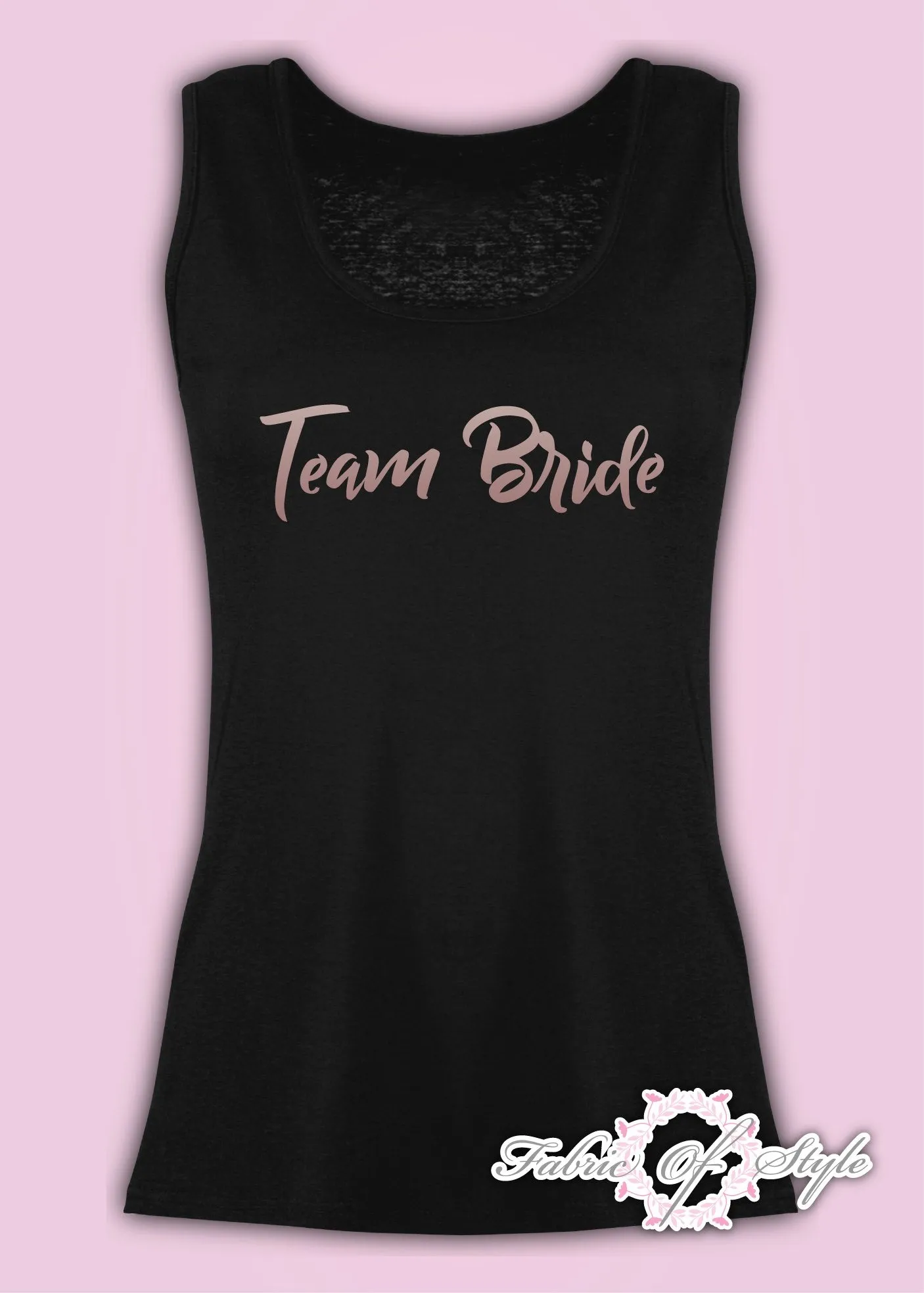 Vest Tank Top Team Bride Hen Do Party Bride Tribe Wedding  Personalised T-shirt Ladies Female Rose Gold