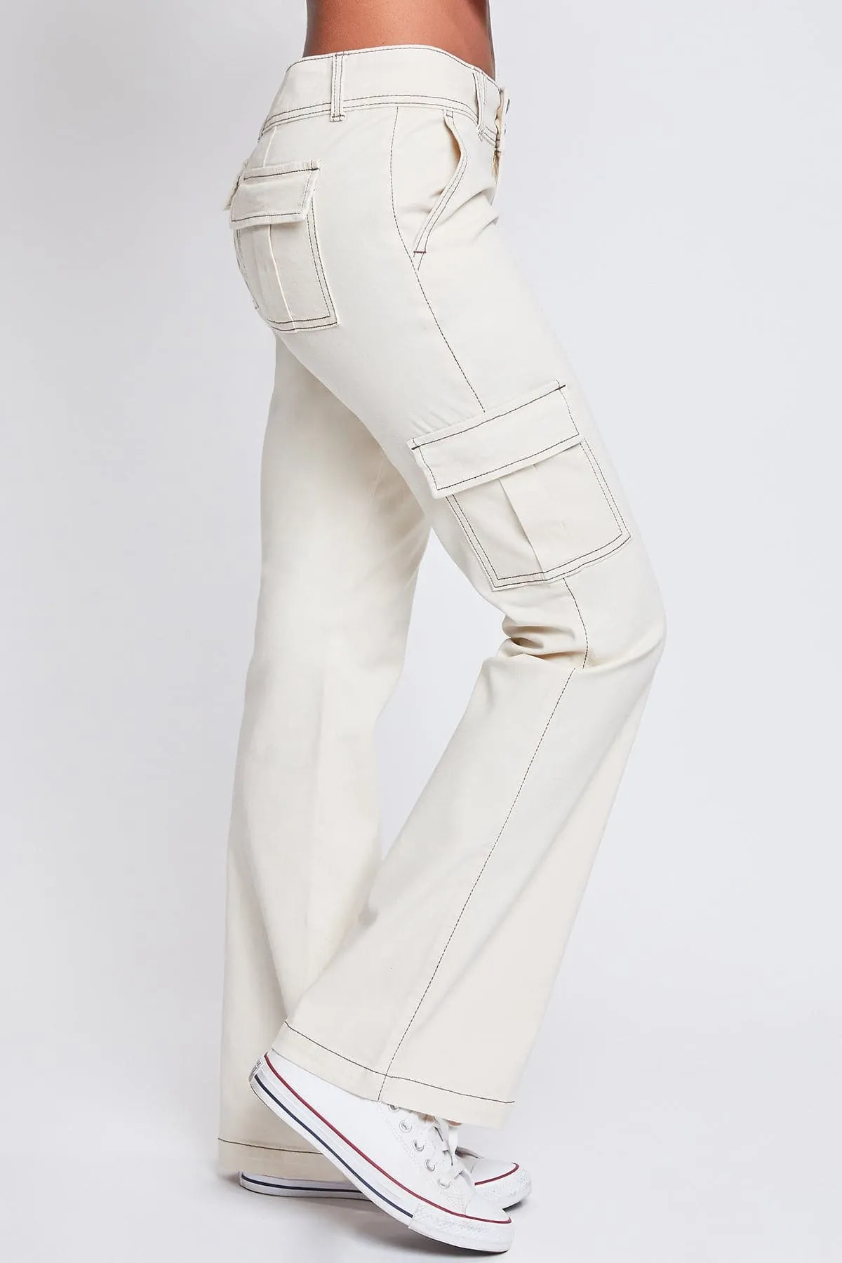 Women's 2 Button Low Rise Cargo Flare Pants