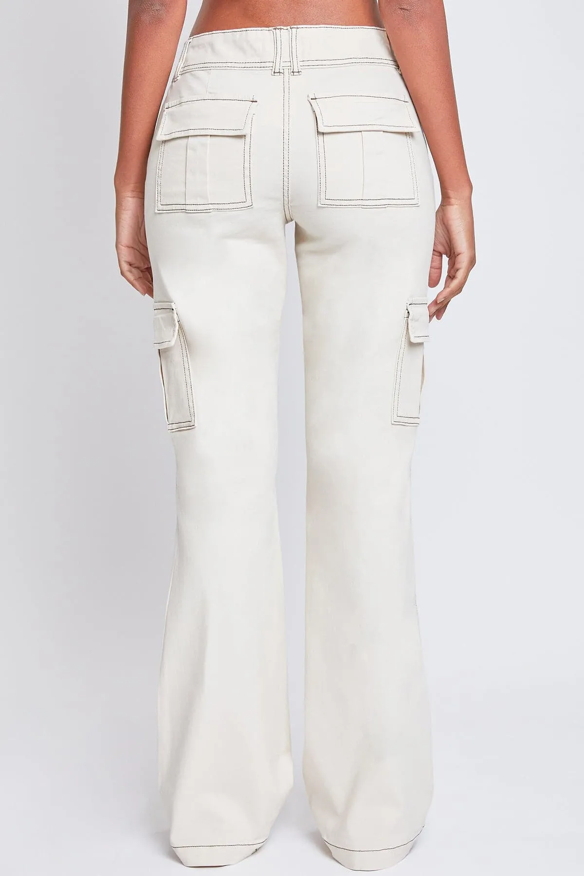 Women's 2 Button Low Rise Cargo Flare Pants