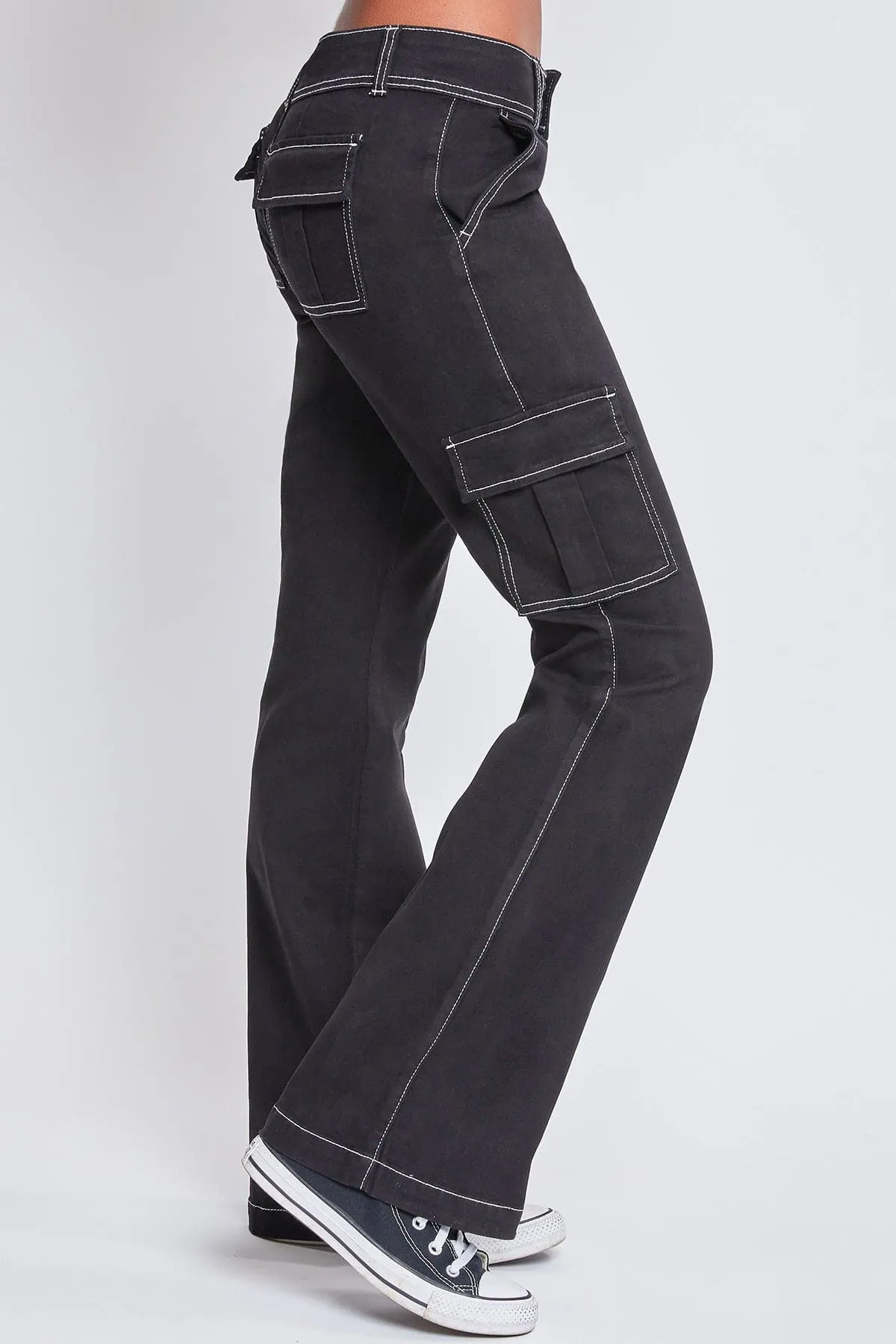 Women's 2 Button Low Rise Cargo Flare Pants