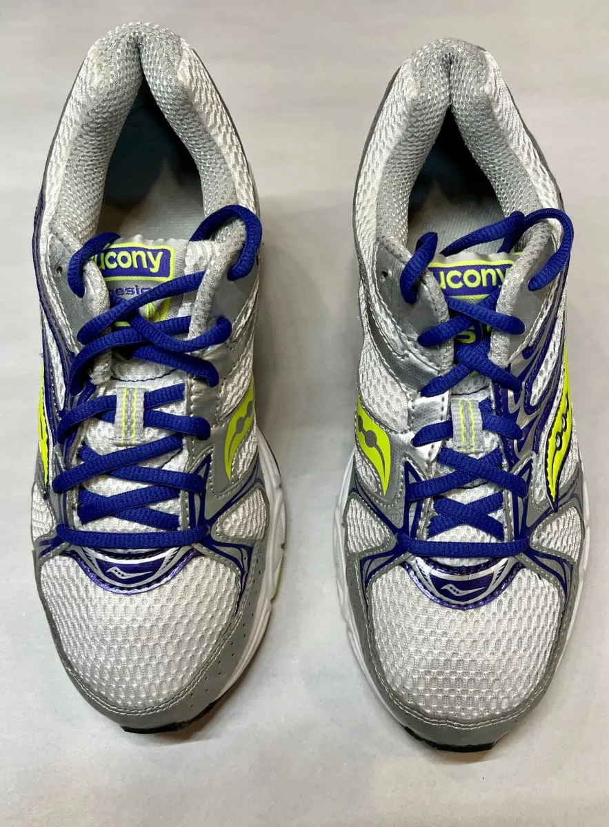 Women's Saucony Grid Cohesion 6 - Silver/Blue/Citron - Running Shoe - Wide Width - Preowned