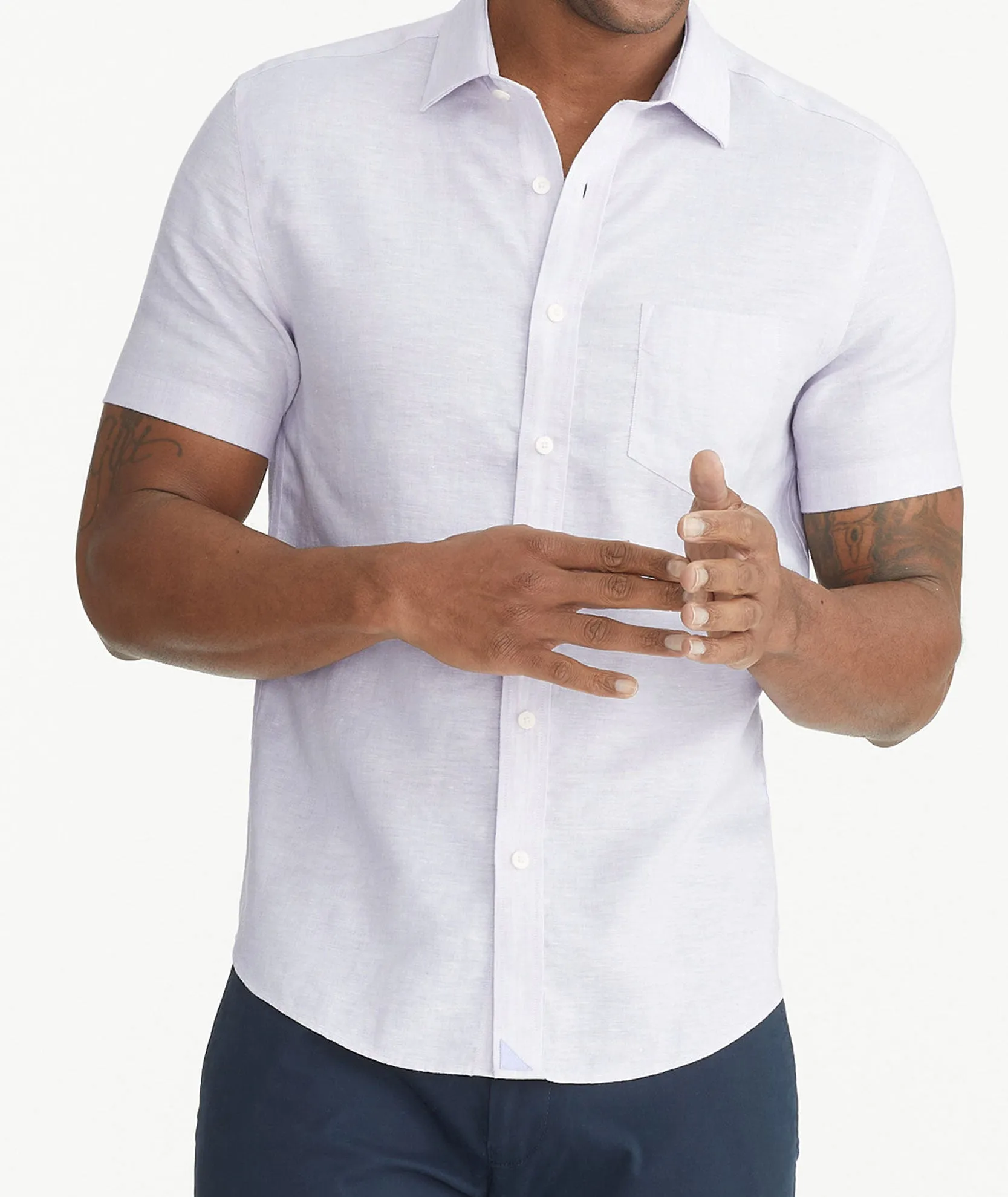 Wrinkle-Resistant Linen Short-Sleeve Cameron Shirt